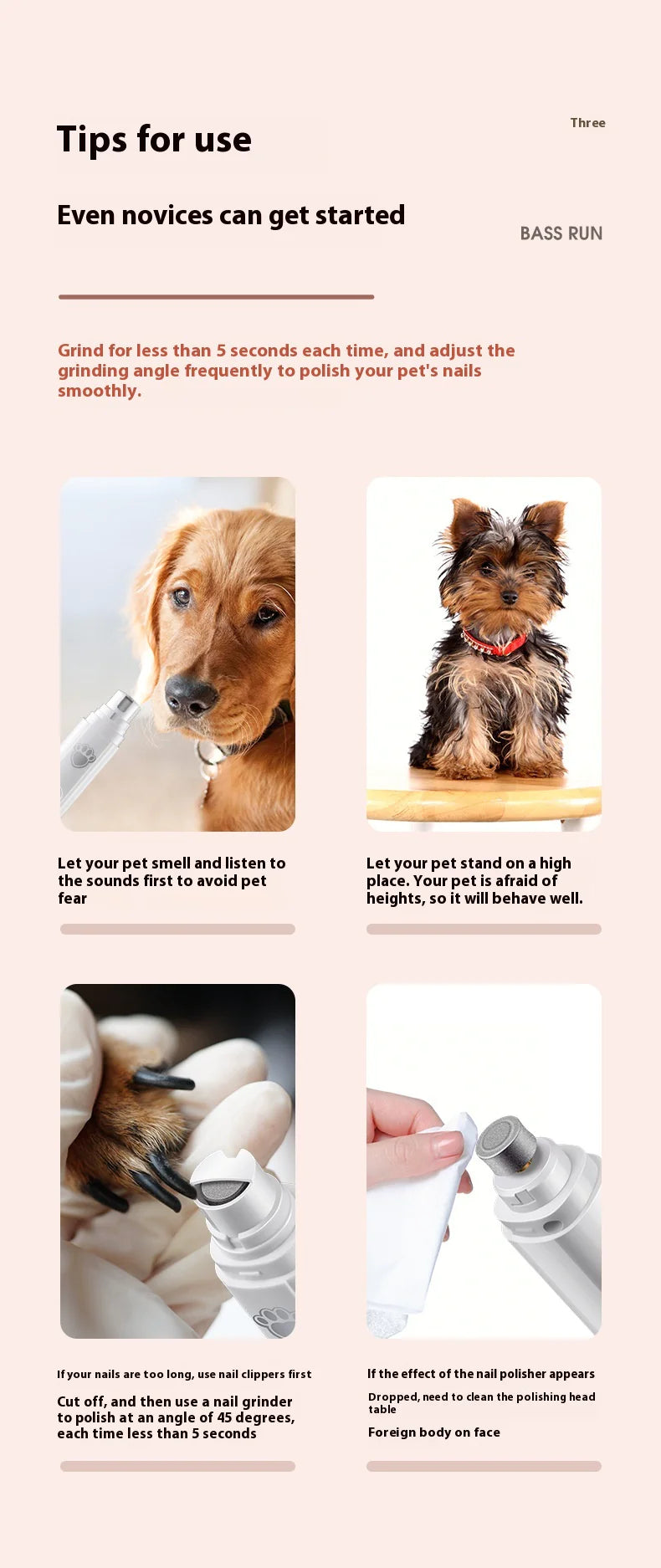 USB Charge & Trim Pet Nail Groomer