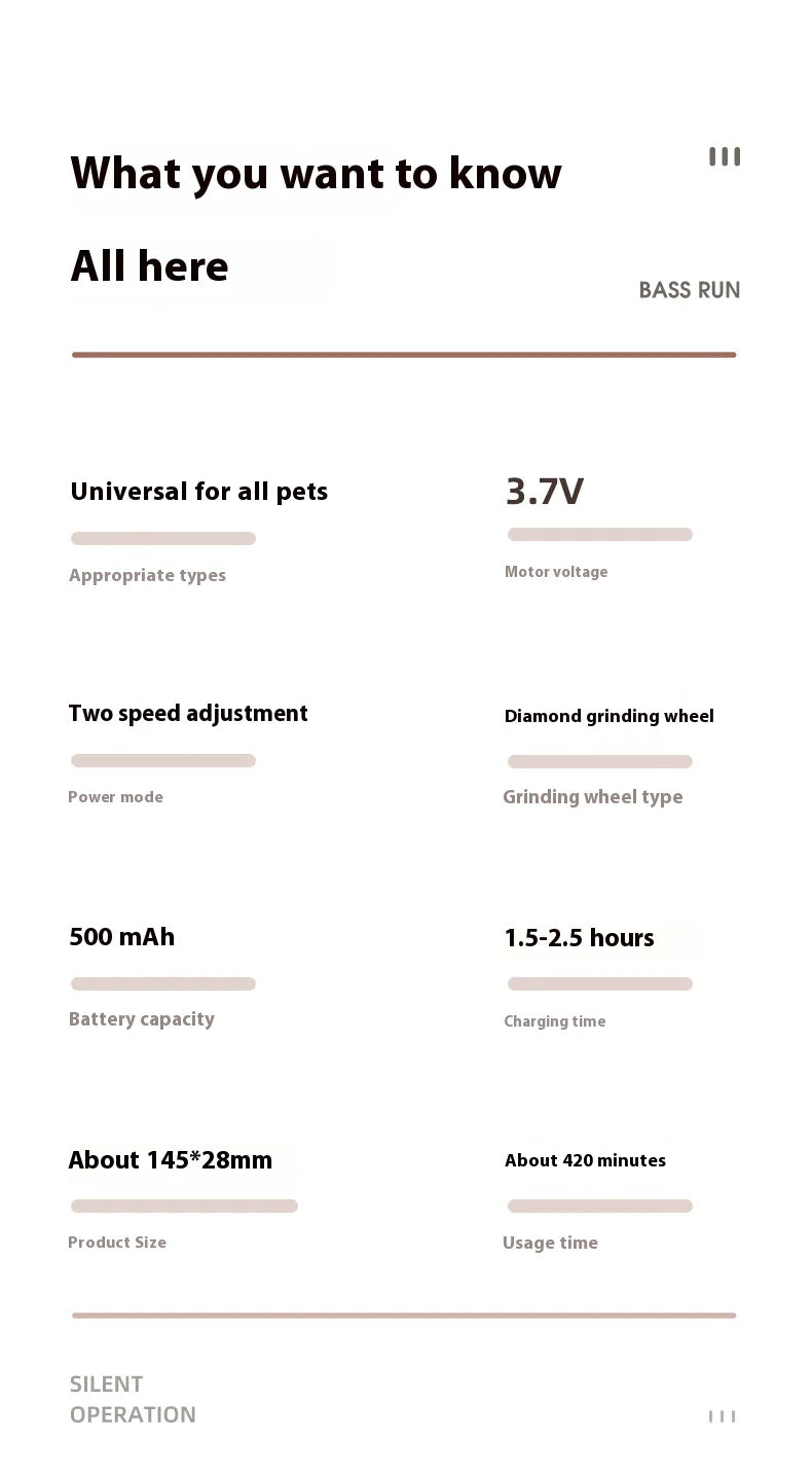 USB Charge & Trim Pet Nail Groomer