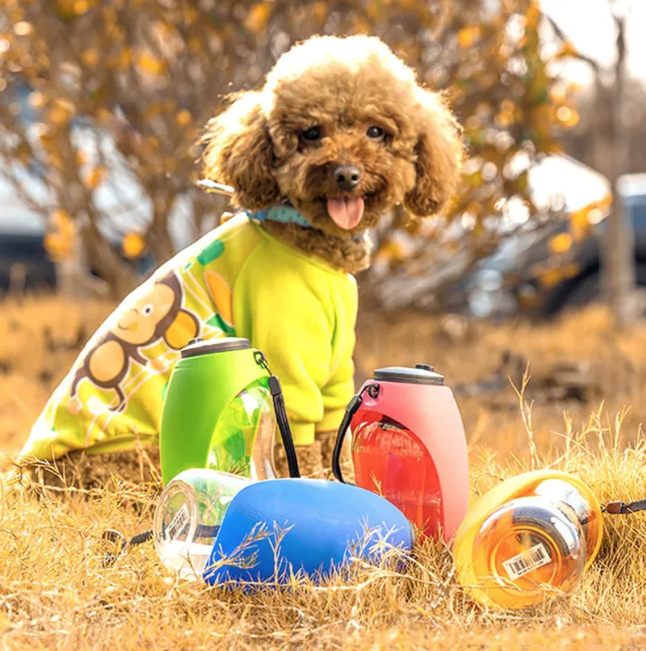 Portable Pet Water Bottle with Bowl